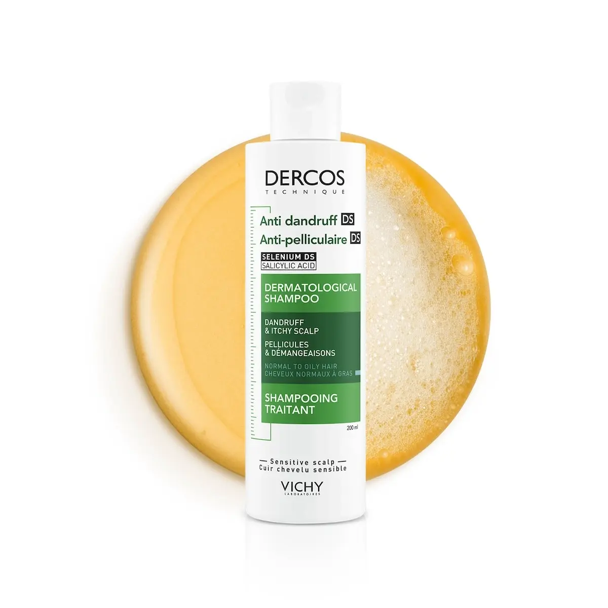 Vichy Dercos Shampoing Traitant Anti-Pelliculaire Cheveux Normaux à Gras | 200ml