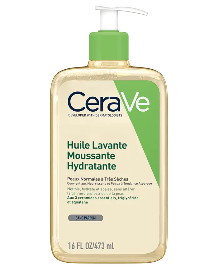 CeraVe Huile Lavante Moussante Hydratante Peau Très Sèche à Atopique | 473ml