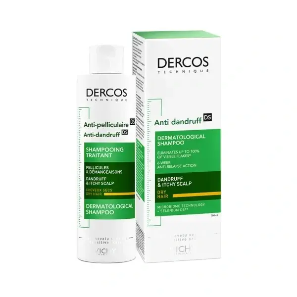 VICHY DERCOS SHAMPOOING ANTI-PELLICULAIRE CHEVEUX SECS 200ML