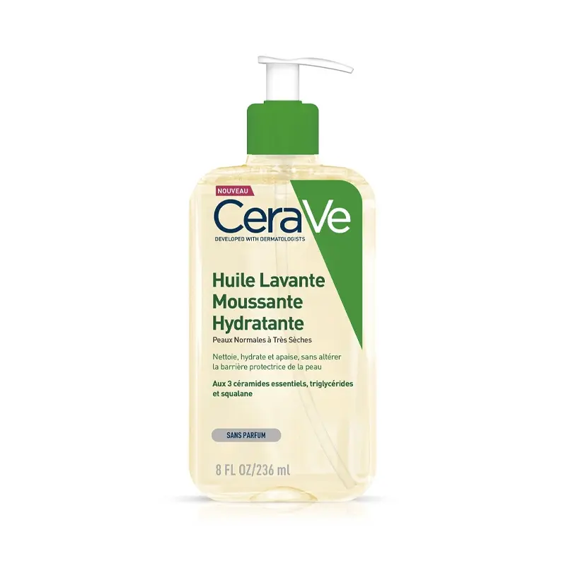 CeraVe Huile Lavante Moussante Hydratante Peau Très Sèche à Atopique | 236ML